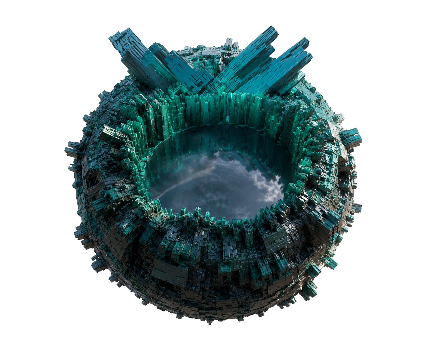 A world by Saar — 3D sphere of crystalline architecture